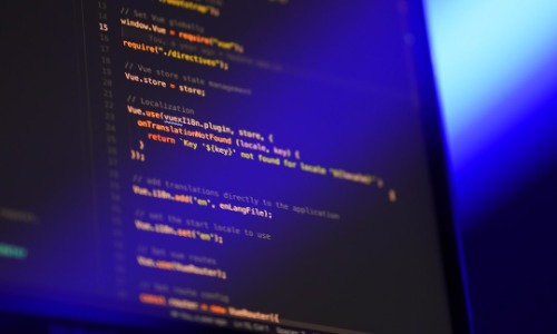 code on the computer screen